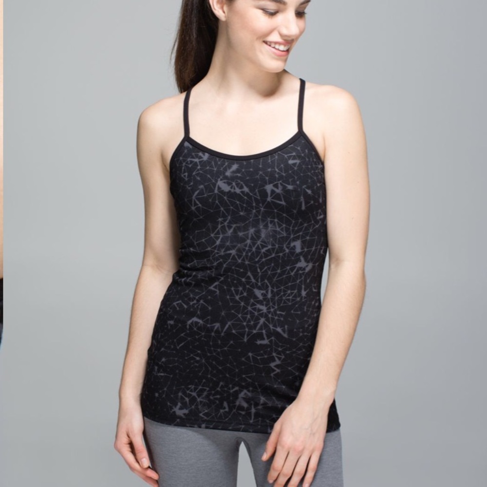 Lululemon Power Y tank luon star crushed coal black